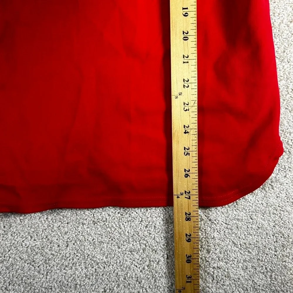 Vintage 80s red and yellow poly/rayon blend track and field tank top